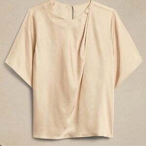 NWOT Banana Republic Satin Cream Blouse
